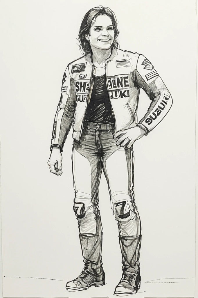 B35 Barry Sheene Inspired Standing Figure | Unpainted Multi Scale Model Suzuki RG500