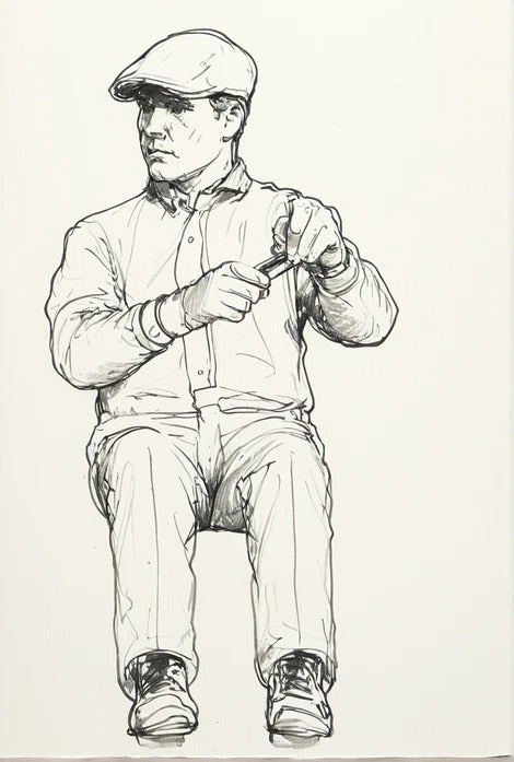 C42 Classic Sports Car Driver – Open Top Driving Pose, Unpainted