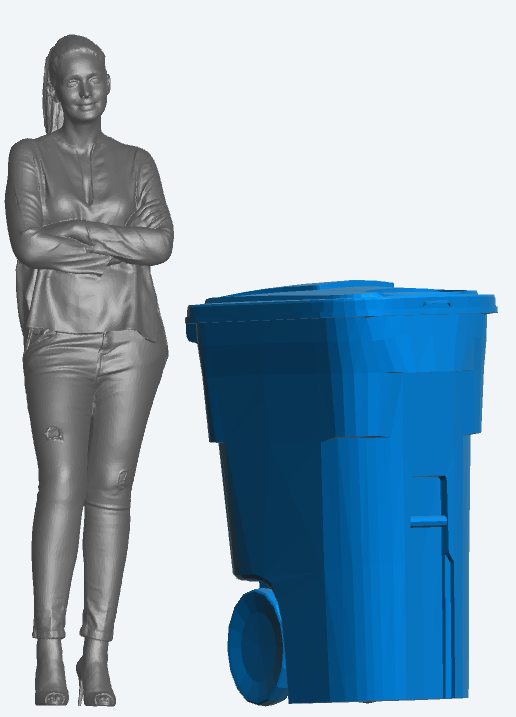 DA4 – Scale Model Diorama UK Spec Wheelie Recycling Bin