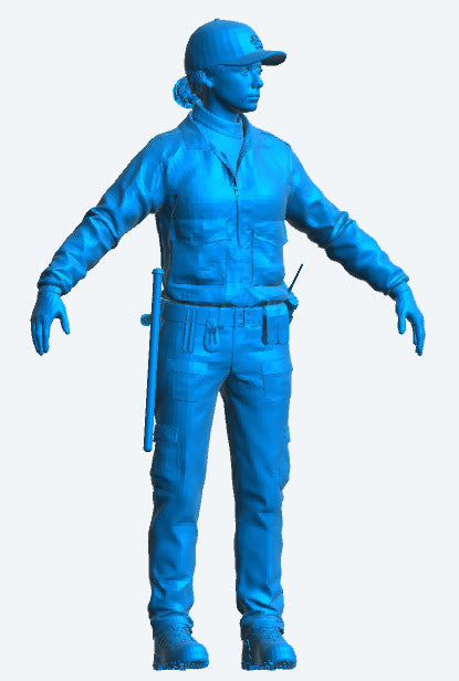 EMS16 – Female Police Officer with Outstretched Arms Forming a Barrier Available in 1/76, 1/64, 1/43, 1/35, 1/32, 1/24, and 1/18 scales