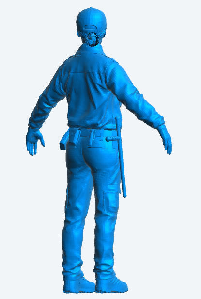 EMS16 – Female Police Officer with Outstretched Arms Forming a Barrier Available in 1/76, 1/64, 1/43, 1/35, 1/32, 1/24, and 1/18 scales