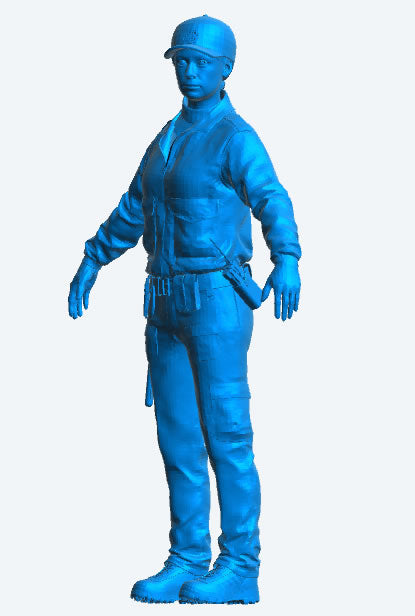 EMS16 – Female Police Officer with Outstretched Arms Forming a Barrier Available in 1/76, 1/64, 1/43, 1/35, 1/32, 1/24, and 1/18 scales