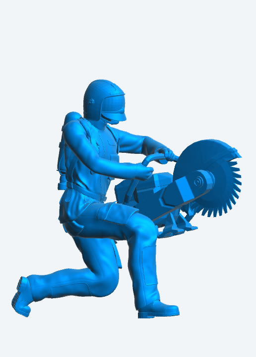 EMS22 – Rescue Firefighter with Large Stihl Chop Saw   1/76, 1/64, 1/43, 1/35, 1/32, 1/24 1/18