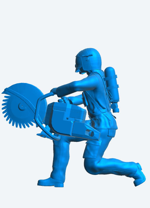 EMS22 – Rescue Firefighter with Large Stihl Chop Saw   1/76, 1/64, 1/43, 1/35, 1/32, 1/24 1/18