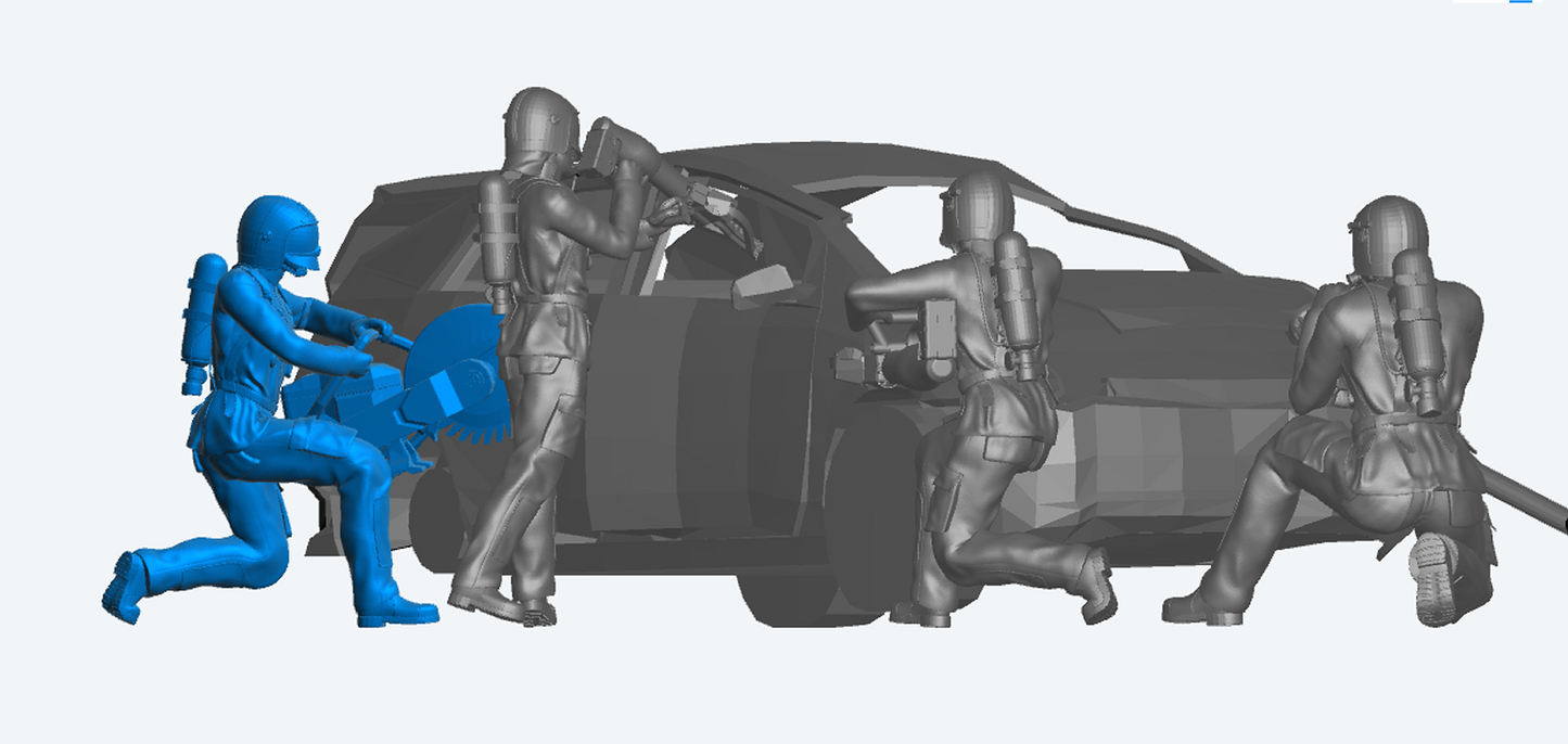 EMS22 – Rescue Firefighter with Large Stihl Chop Saw   1/76, 1/64, 1/43, 1/35, 1/32, 1/24 1/18