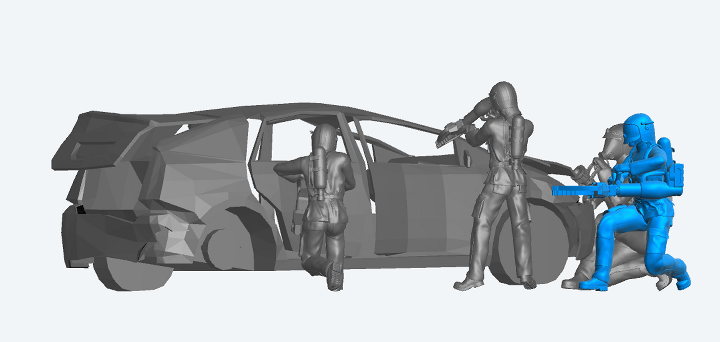 EMS23 – Model Firefighter with Pneumatic Spreader Rescue Tool 1/43, 1/35, 1/32, 1/24 1/18