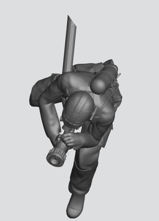 EMS24 Scale model figure Firefighter with Hose – Kneeling Emergency Response Pose