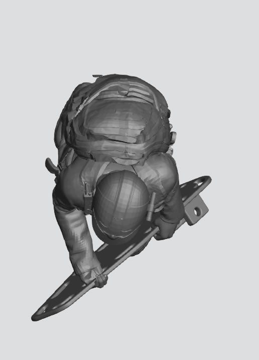 EMS26 – 1/72 Firefighter / EMT Carrying Spine Board with Large Rucksack