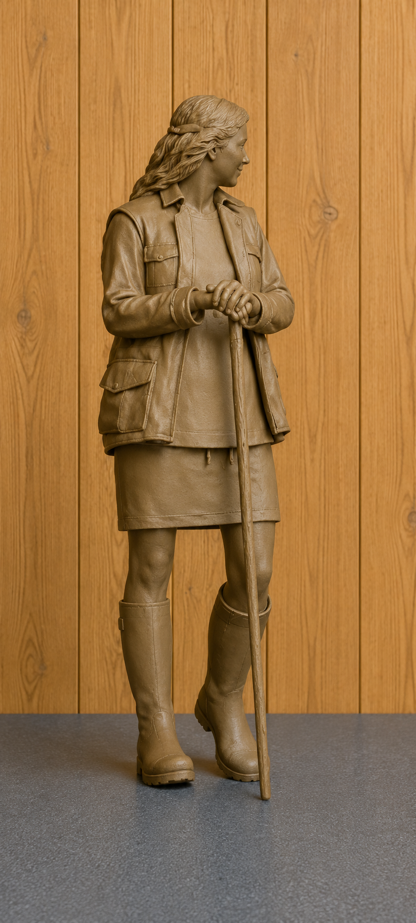 L35 Young Female Farmer Figure – Unpainted Scale Model Rural Farm Character | Agricultural, Livestock & Countryside