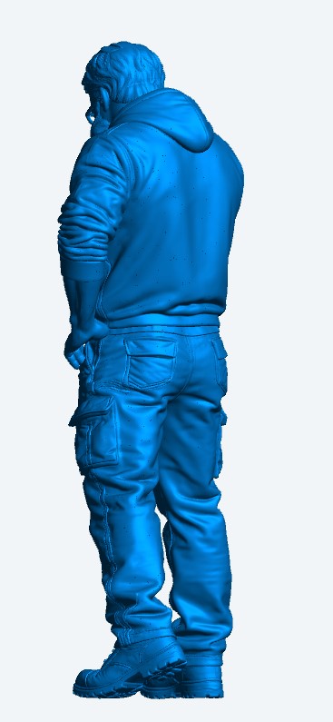 M122 Scale Model Workman or Crew Figure Thinking Pose – Hoodie and Glasses – Multi Scale – Unpainted