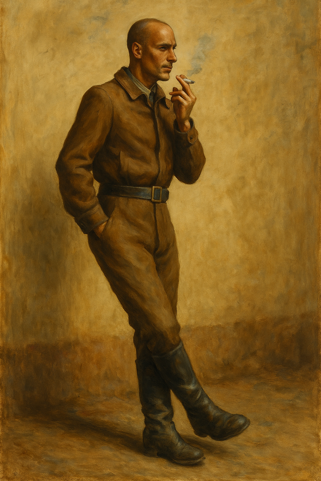 M24 Scale model Edwardian Man Leaning Against a Wall – Smoking