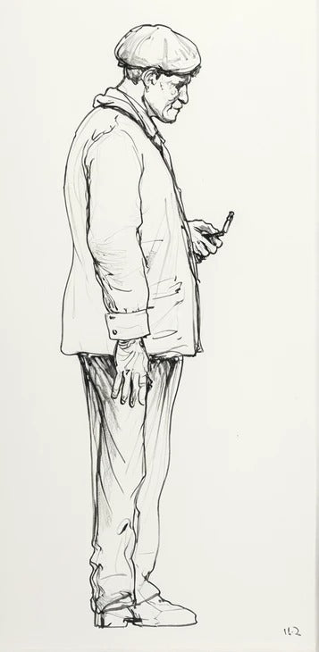 Scale Model Early to Mid-20th Century Gentleman with Compass M29