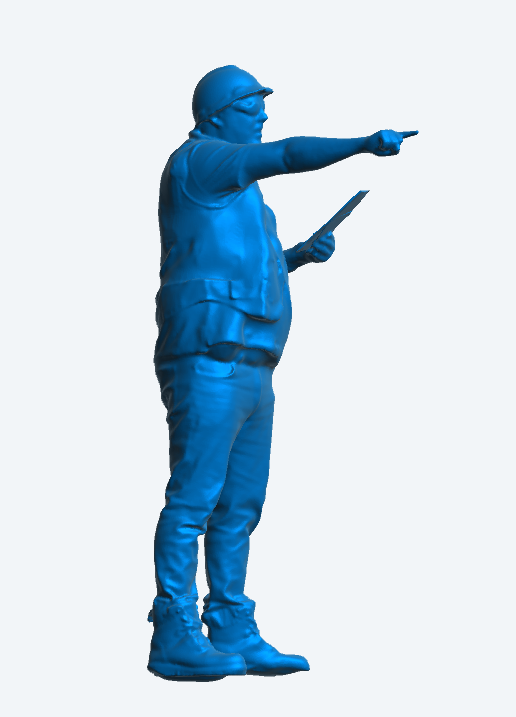 M76 1/18 Utilities or Construction Worker in Hi-Vis Carrying a Clipboard and Pointing