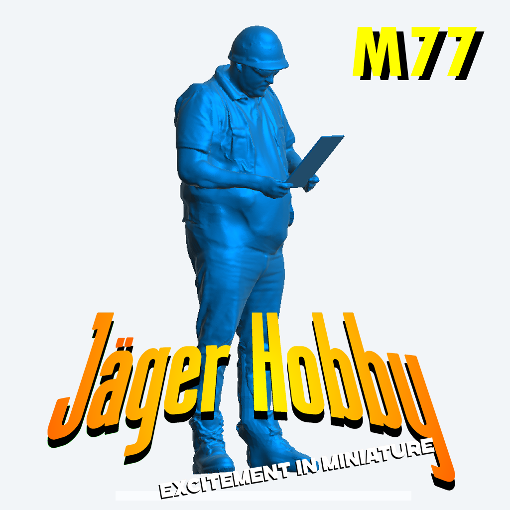 M78 – Model Figure of Male Construction Worker Holding a Piece of Paper