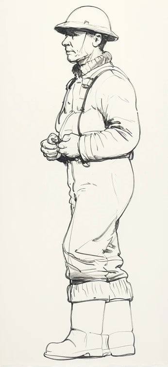 N17 WWII Whaleback Crew Figure – Sweater and Helmet, Holding Handles – Unpainted Multi-Scale