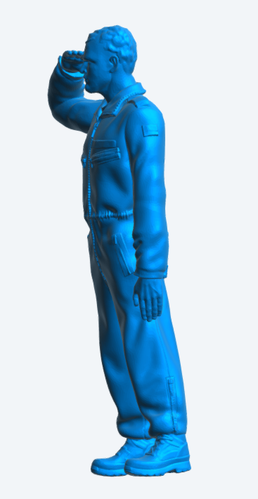 N2 Uniformed Deck Crew Figure – Unpainted Multi-Scale Saluting Figure