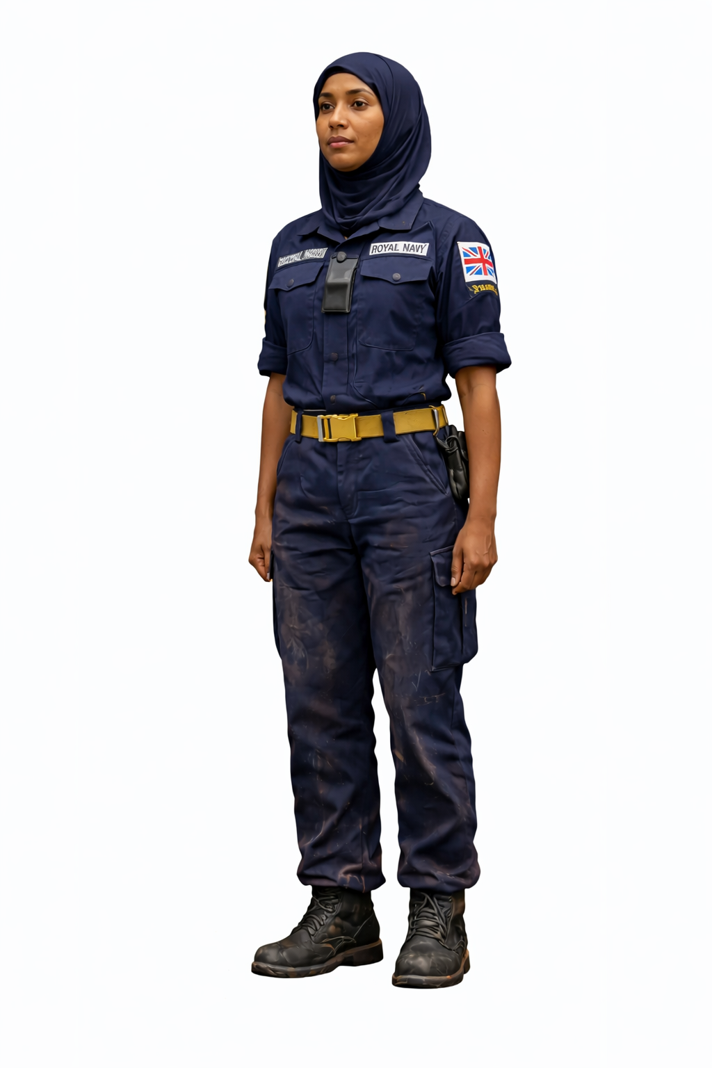 N33 Female Royal Navy Crew Figure (Hijab) – Unpainted Multi-Scale Model