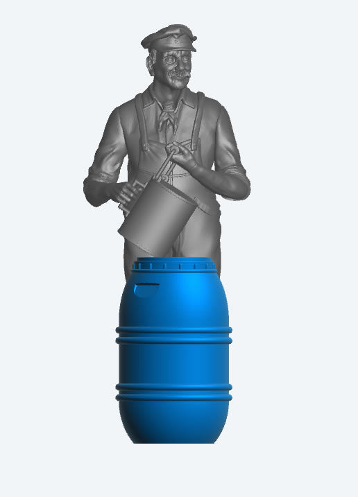 SA23 – Medium-Sized Plastic Barrel For Industrial, Dock, and Utility Dioramas