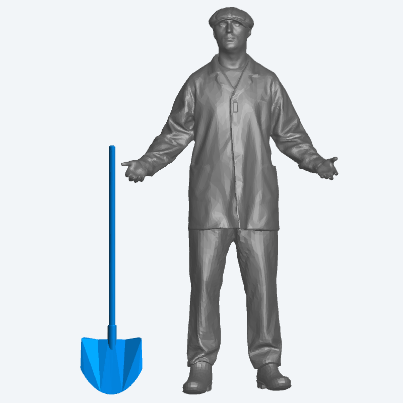 T14 1/48 Short Handled Coal Shovel – Scale Model Tool Accessory