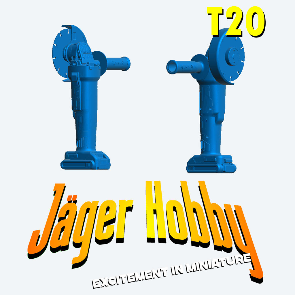 T20 1/43 Cordless Angle Grinder | Scale Model Power Tool for Dioramas