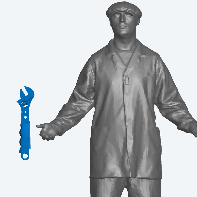 T23 – 1/14 1/18 Adjustable Wrench (Spanner) | Scale Model Tool Accessory