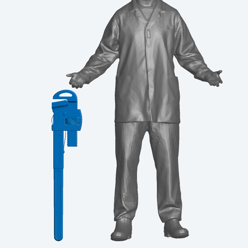 T24 – 1/16 Pipe Wrench (Stilsons) | Scale Model Tool Accessory