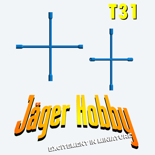 T31 1/18 1/14 Wheel Brace Wrench for Automotive, Garage, and Emergency Repair Dioramas