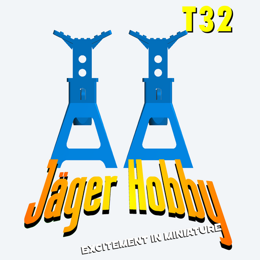 T32 – 1/43 Axle Stands for Garage, Workshop, and Vehicle Repair Dioramas
