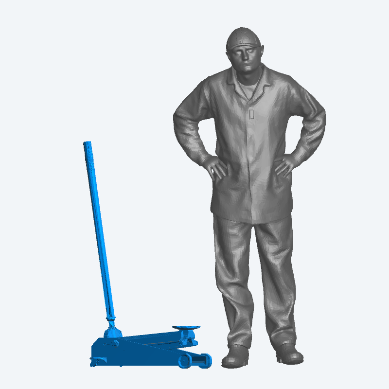 T34 1/18 Multi scale Trolley Floor Jack for Garage, Workshop, and Automotive Dioramas (Copy)