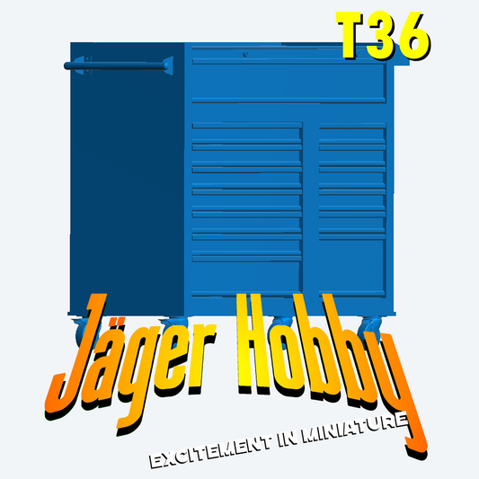 T36 – 1/18 Tool Chest for Garage, Workshop, and Automotive Dioramas