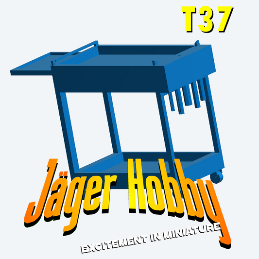 T37 – 1/43 1/24 Tool Trolley for Garage, Workshop, and Automotive Dioramas