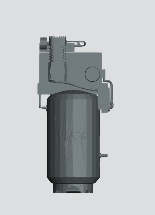T43 Large Vertical Floor-Mounted Compressor with Air Tank – Scale Model Equipment