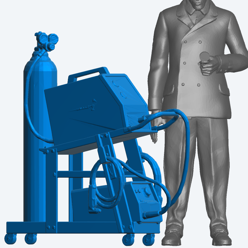 T46 MIG & Plasma Cutter on Trolley with Gas Bottle – Scale Model Workshop Equipment