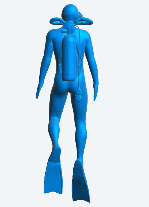 TG101 Multi Scale model Scuba Diver – Swimming with Tank, Wetsuit & Fins