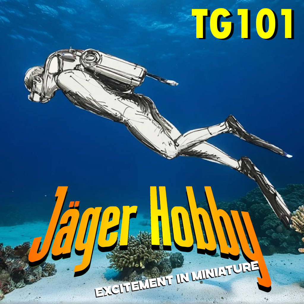 TG101 Multi Scale model Scuba Diver – Swimming with Tank, Wetsuit & Fins
