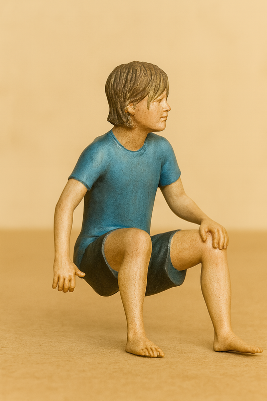 Casual Man Model Figure Seated Steering Tiller or Outboard Motor