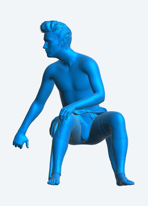 TG102 Scale model Seated Man – Wetsuit Top Unzipped & Removed