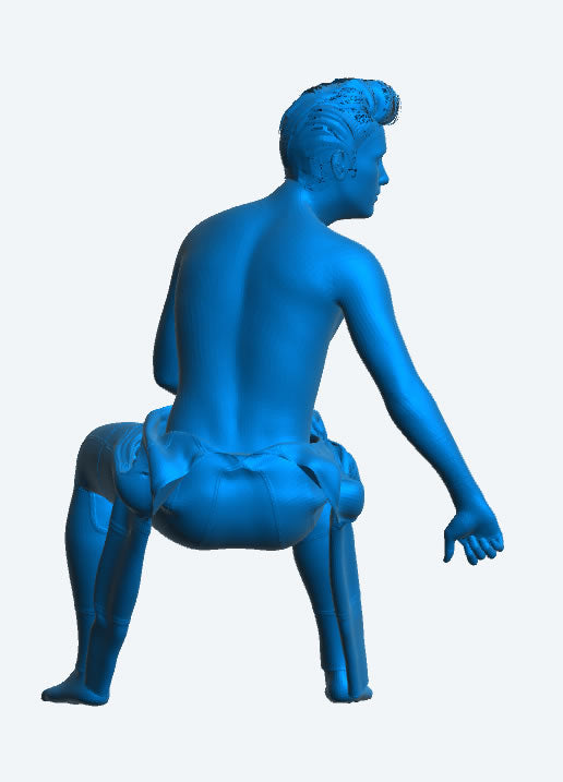 TG102 Scale model Seated Man – Wetsuit Top Unzipped & Removed