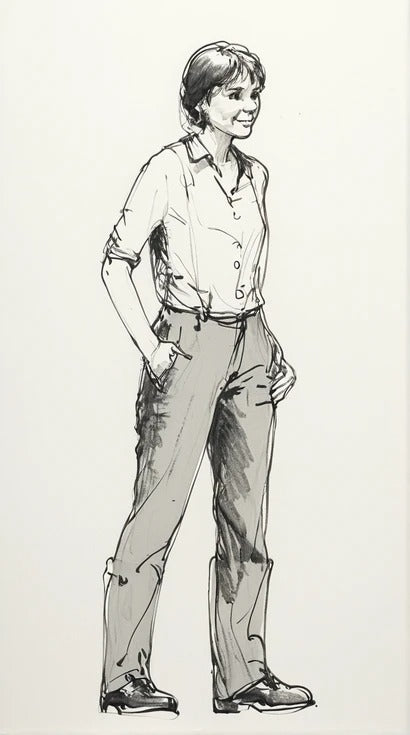 TG110 Female Ship Deck Crew – Waterproof Trousers, Unpainted Scale Model Figure