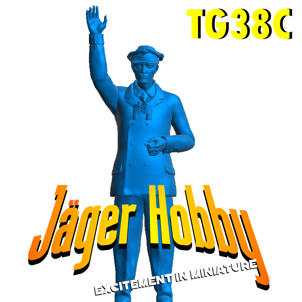 TG38C – Scale Model Naval Officer Holding Compass Unpainted