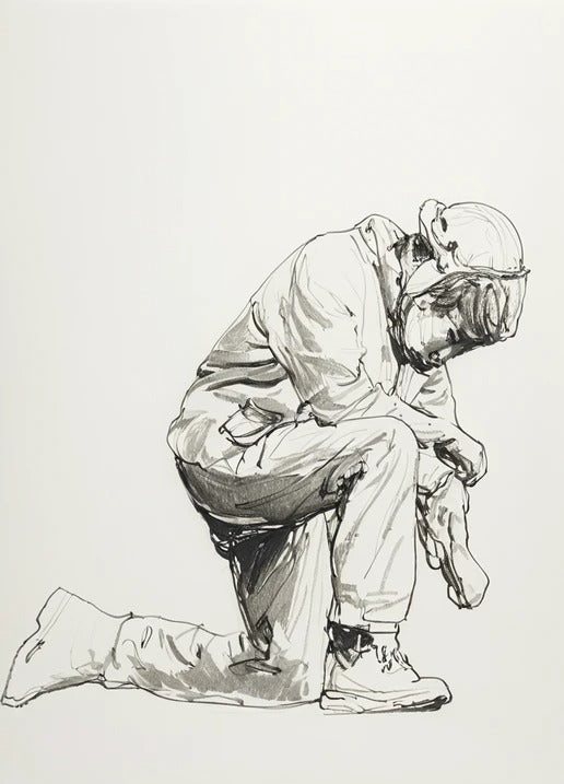 TG51 – Crouching Welder | Multi-Scale Shipyard Crew Figure