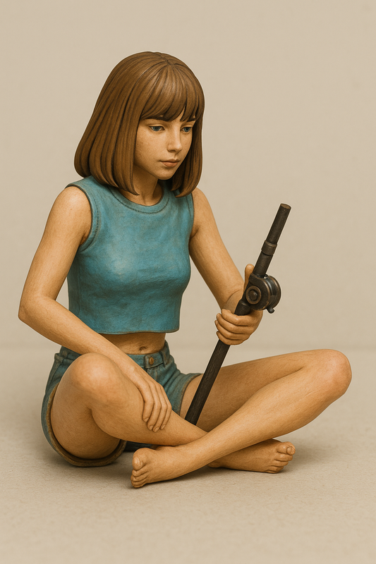 Scale Model Fishing Woman – Modern Figure Sitting Legs Crossed TG69