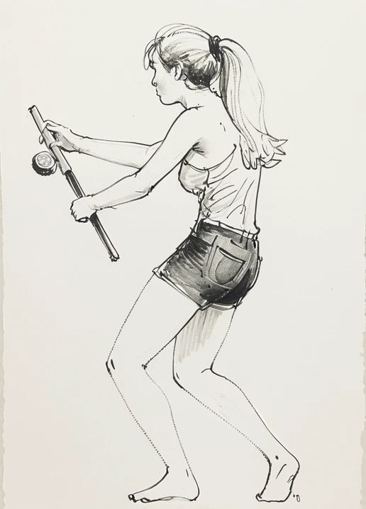 Scale Model Sport Fishing Woman figure TG70