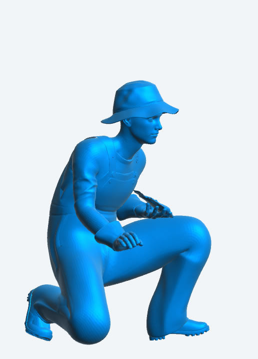 TG71 – Multi-Scale Model Crew Figure: Kneeling Fishing Boat Crewman with Fish