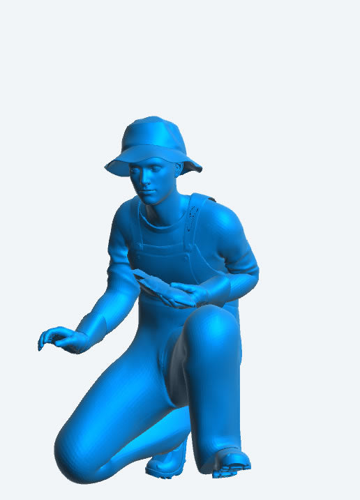 TG71 – Multi-Scale Model Crew Figure: Kneeling Fishing Boat Crewman with Fish