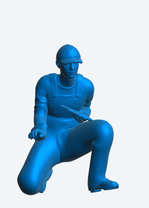 TG71c – Multi-Scale Model Crew Figure Crewman with Fish – Wearing Baseball Cap