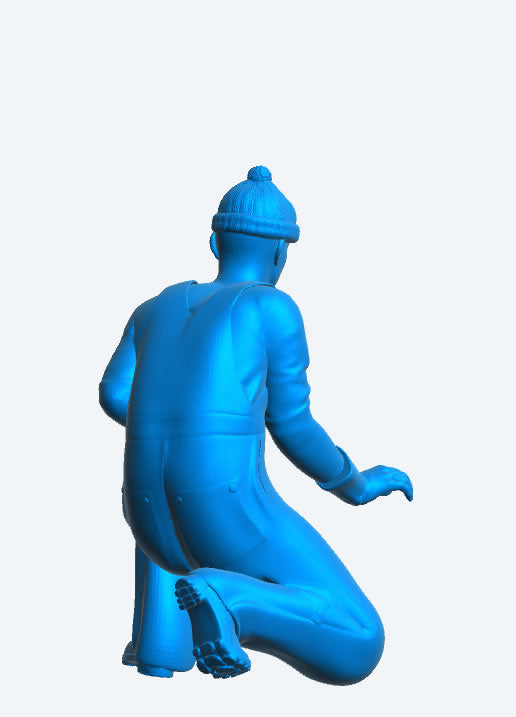 TG71d – 1/24 Multi-Scale Model Kneeling Fishing Boat Crewman with Fish   Knitted Wool Beanie