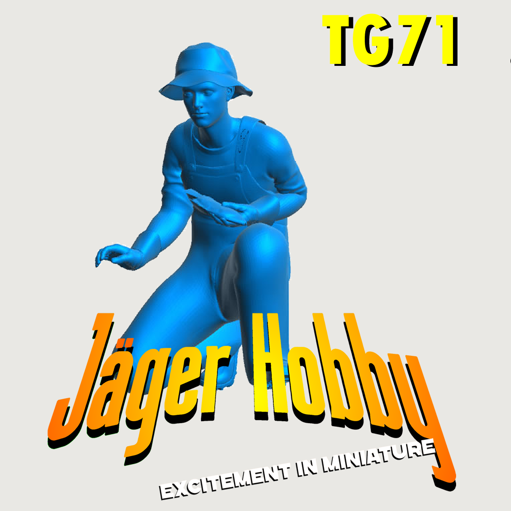 TG71 – Multi-Scale Model Crew Figure: Kneeling Fishing Boat Crewman with Fish