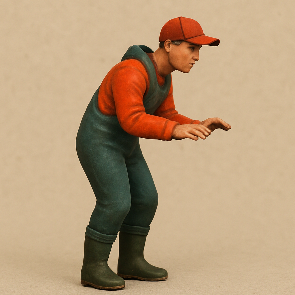 Deck Crew Figure Working Pose in Waterproof Suit TG77