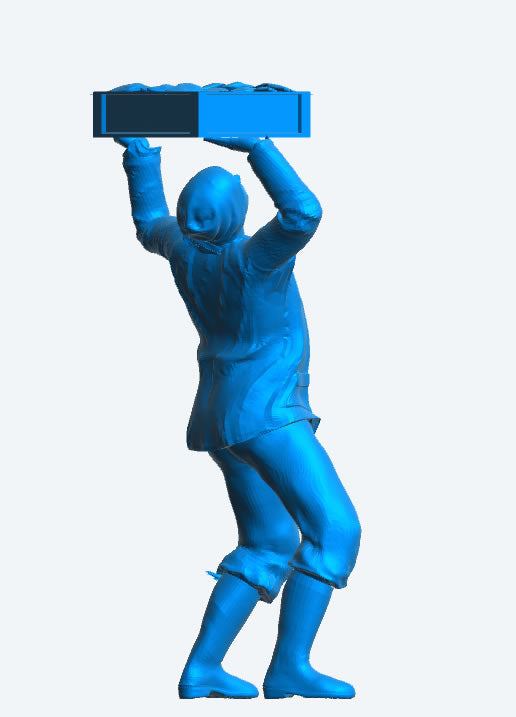 Fishing Boat Crew Figure  Holding Box of Fish Above Head TG78